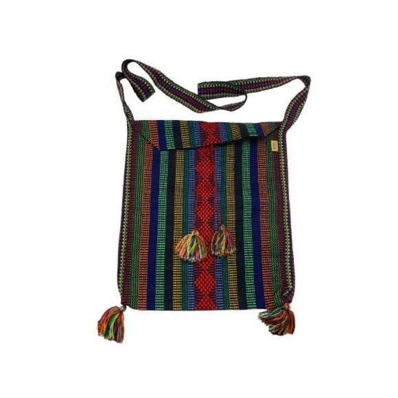 Artesanias Mr. Pinzon  Crossbody Shoulder Bag Tassel Hippie Boho‎ Bright Woven - Picture 1 of 9